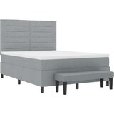 Krevet s box springom s madracem i klupicom svijetlo sive boje 160x200 cm Tkanina | shoptok.hr