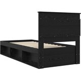  Krevetna konstrukcija Crna 75 x 190 cm Čvrsto borovo drvo | shoptok.hr