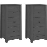  Komode 2 kom sive 40 x 35 x 80 cm od masivne borovine | shoptok.hr