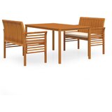  3-dijelni vanjski blagovaonski set s jastucima bagremovo drvo | shoptok.hr