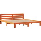 vidaXL Knjižna postelja brez vzmetnice vošč. rjava 180x200 cm borovina | Shoptok.si