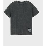 Sinsay Pamučna majica loose fit s ispranim efektom i prišivkom | shoptok.hr