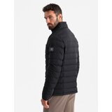 Ombre Men's quilted jacket with jacket cut - black Cene