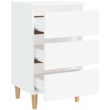 vidaXL noćni ormarić s nogama od masivnog drva bijeli 40 x 35 x 69 cm | shoptok.hr