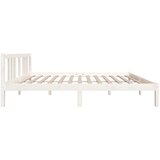  Posteljni okvir bel iz trdnega lesa 140x200 cm, (20601663) | Shoptok.si