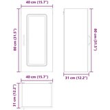 vidaXL zidni kuhinjski ormarić visoki sjaj bijela 40 x 31 x 80 cm | shoptok.hr