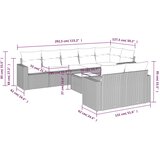  9-dijelni set vrtnih sofa od poliratana s jastucima svjetlosivi | shoptok.hr