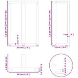  Noge barski stol T-oblika 2 kom 60x35x(90-91) cm čelik | shoptok.hr