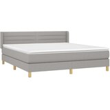  Box spring postelja z vzmetnico svetlo siva 180x200 cm blago, (20900209) | Shoptok.si