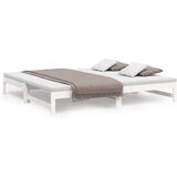  Dnevni ležaj na izvlačenje bijeli 2x(80x200)cm masivna borovina | shoptok.hr