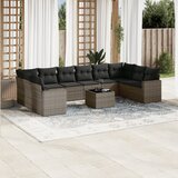 Maison Chic Seti vrtnega pohištva - Vrtna garnitura - Vrtni pohištvo set 11-delna z blazinami siv poli ratan, (21809924) | Shoptok.si