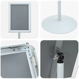  Postolje za poster Srebrno 33 x 33 x 126 cm PVC i čelik | Eponuda.ba