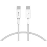 Ksix kabel za prijenos podataka, USB-C na USB-C, 65W PD, pleteni, 1.0m, bijeli | shoptok.hr