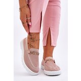 Kesi Women's slip-on sneakers with decoration Pink Alena Cene