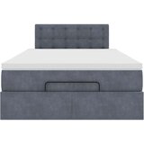 vidaXL Otomanski posteljni okvir z vzmetnico siv 120x190 cm žamet | Shoptok.si