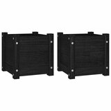 Furnova Vrtno cvetlično korito 2 kosa črno 31x31x31 cm trdna borovina, (21920932) | Shoptok.si