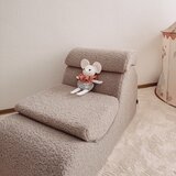 MeowBaby Bež otroški fotelj iz rebrastega žameta Wave – | Shoptok.si