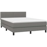  Box spring posteljni z vzmetnico temno siv 140x190 cm blago, (20898496) | Shoptok.si