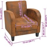  Fotelja od umjetne brušene kože smeđa | shoptok.hr