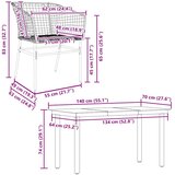  Vrtni blagovaonski set od 5 dijelova, crni, poliratan, staklo | shoptok.hr