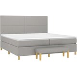  s oprugama i madracem svjetlosivi 200 x 200cm od tkanine | shoptok.hr