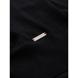 Ombre Men's openwork sweater with round neckline and short sleeves - black | shoptok.hr