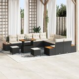 vidaXL 13-dijelni set vrtnih sofa s jastučićima crne boje poli ratana akacije | shoptok.hr