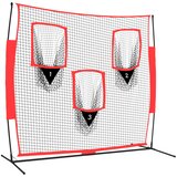  Prijenosna mreža za bejzbol crno-crvena 183x105x183cm poliester | Eponuda.com