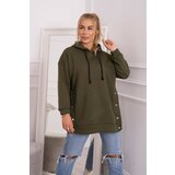 Kesi Insulated sweatshirt with khaki press studs Cene