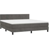  box spring s madracem LED tamnosivi 180x200 cm baršun | shoptok.hr