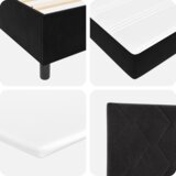 vidaXL škatlasta vzmetnica z vzmetnico in klopjo črna 120x190 cm saten | Shoptok.si