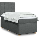 vidaXL Krevet s oprugama i madracem tamnosivi 90 x 190 cm od tkanine | shoptok.hr