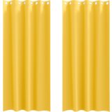 vidaXL Zavjese 2 pcs žuta boja senfa 260 x 140 cm Poliester | shoptok.hr
