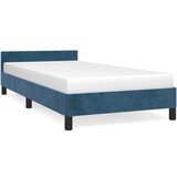 Maison Chic Posteljni okvir - Enojna postelja - Postelja za odrasle brez vzmetnice temno moder 80x200 cm žamet-J7694, (21775898) | Shoptok.si