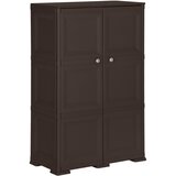 vidaXL Plastična omarica 79x43x125 cm izgled lesa rjava Cene