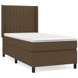 vidaXL Box spring postelja z vzmetnico temno rjava 80x200 cm blago, (20901086) | Shoptok.si