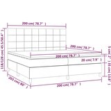  box spring s madracem LED tamnosivi 200x200 cm baršun | shoptok.hr