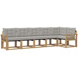 vidaXL Zunanja garnitura za sedenje 6 pcs Bela in svetlo siva, (5000281112) | Shoptok.si