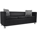 vidaXL Sofa za 3 osobe, umjetna koža, crna | shoptok.hr