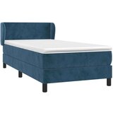 Box spring postelja z vzmetnico temno modra 90x200 cm žamet, (20901150) | Shoptok.si