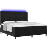  Krevet s opruga kutije s LED trakama Crna 180 x 200 cm Baršun | Shoptok.si