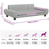  Krevet za pse svjetlosivi 100 x 54 x 33 cm baršunasti | shoptok.hr