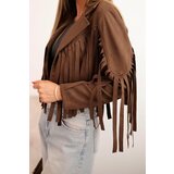 Kesi Włoski Women's suede jacket with fringes brown | shoptok.hr