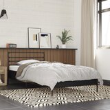 vidaXL Posteljni okvir črn 75x190 cm inženirski les in kovina | Shoptok.si