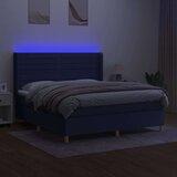  Box spring s madracem LED plavi 160x200 cm od tkanine | shoptok.hr