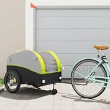 vidaXL Kolesarska prikolica črna in zelena 45 kg železo | Shoptok.si