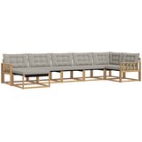  Set vanjskih sofa 7 kom. Bijela i svjetlosiva 406 x 168,5 x 73 cm | Shoptok.si