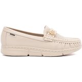 GOODIN Beige light loafers with a pin | Shoptok.si