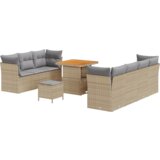  Set od 10 komada vrtnih kauča s jastučićima bež poli ratan akacija | shoptok.hr