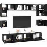  Set TV komoda 8 kom. Crni hrast Konstruirano drvo | shoptok.hr